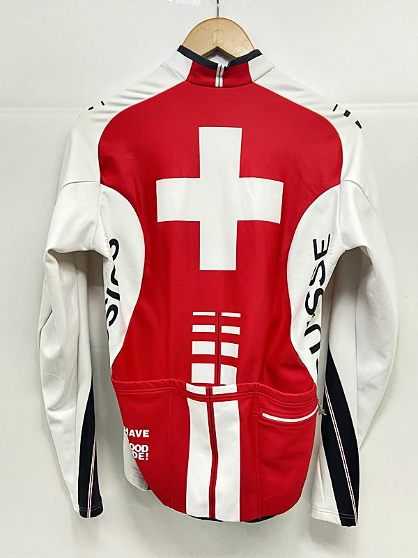 アソス ASSOS 長袖ジャージ JERSEY Mサイズ ホワイト/レッド
