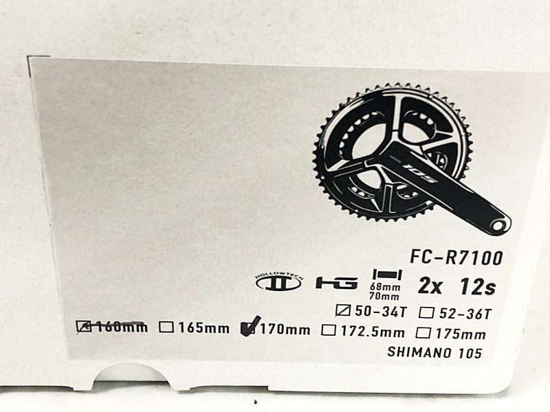 未使用品 シマノ SHIMANO 105 FC-R7100 50-34T/170mm クランクセット 〇