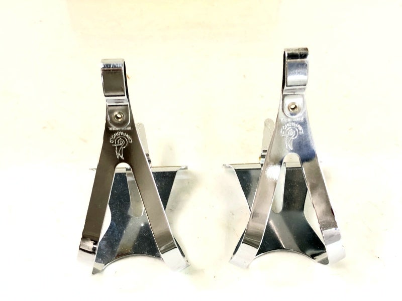 Campagnolo ビンテージ フラットペダル トゥクリップ付 未使用品 カンパニョーロ CAMPAGNOLO 鉄製トゥークリップ TOE CLIP