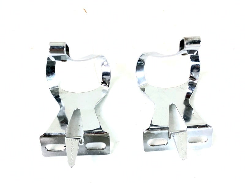 Campagnolo ビンテージ フラットペダル トゥクリップ付 未使用品 カンパニョーロ CAMPAGNOLO 鉄製トゥークリップ TOE CLIP